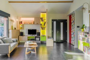 architecture d'intérieur-maîtrise d'oeuvre - aménagement d'un salon - agencements menuisés sur mesure - lyon