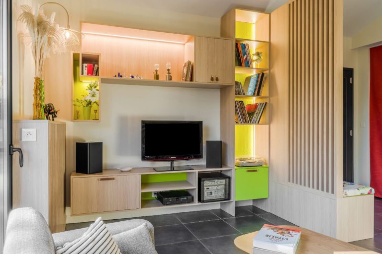 architecture d'intérieur-maîtrise d'oeuvre - aménagement d'un salon - agencements menuisés sur mesure - lyon2