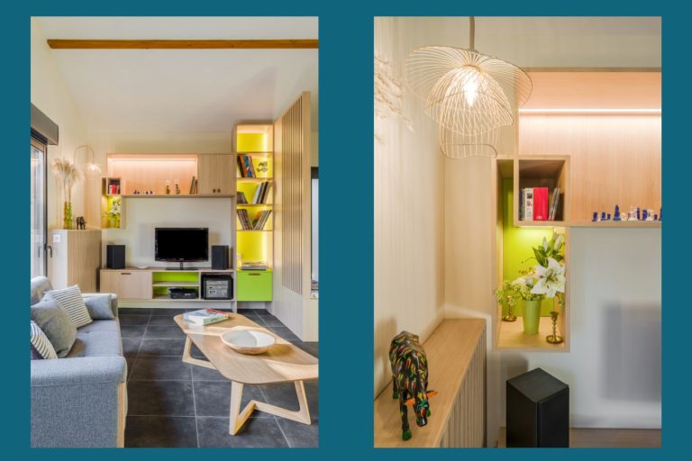 architecture d'intérieur-maîtrise d'oeuvre - aménagement d'un salon - agencements menuisés sur mesure - lyon6