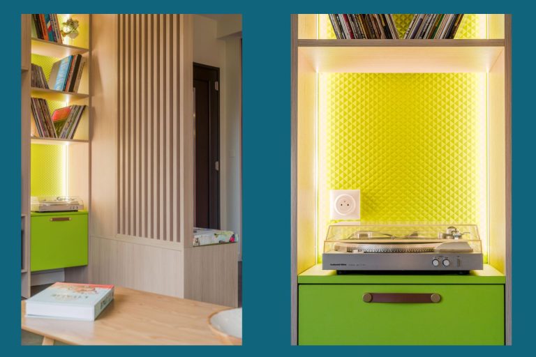 architecture d'intérieur-maîtrise d'oeuvre - aménagement d'un salon - agencements menuisés sur mesure - lyon9