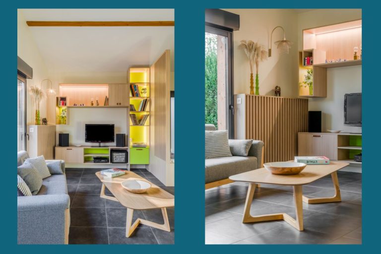 architecture d'intérieur-maîtrise d'oeuvre - aménagement d'un salon - agencements menuisés sur mesure - lyon10